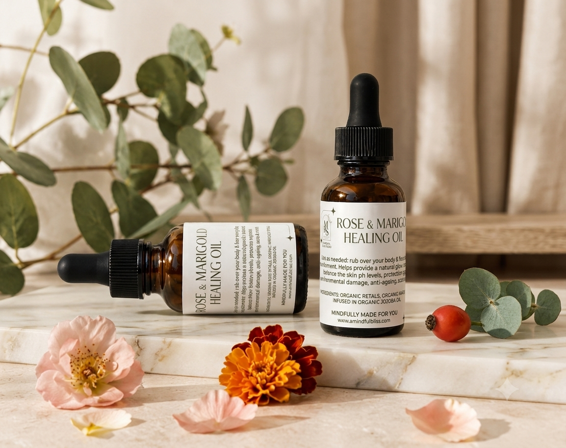Marigold & Rose Infused Jojoba Face & Body Oil